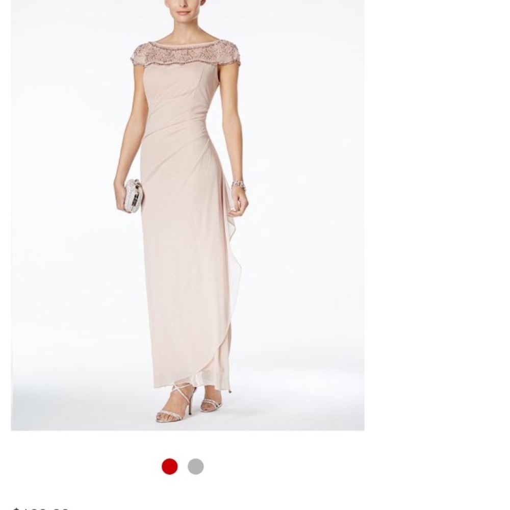 MSK Embellished Ruched Cascade Gown - Worn Once